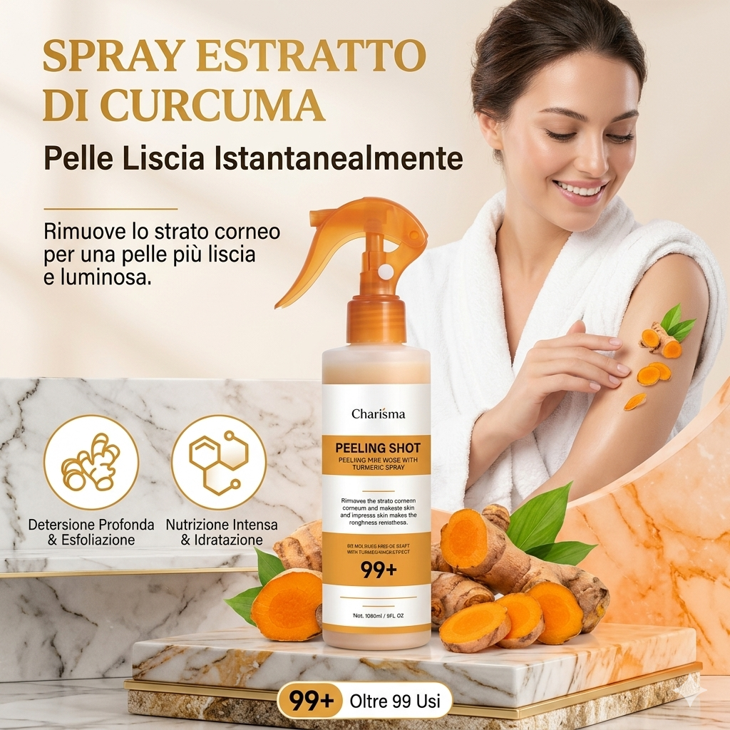 Spray peeling corpo con Acido Kojico e Curcuma